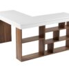 Hanah Home Study Desk Walnut White Vesper - Venezia Walnut