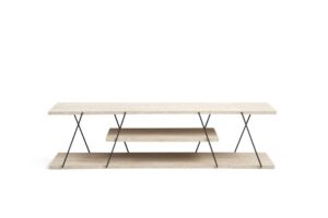 Hanah Home TV Stand Travertine Black Canaz - Black