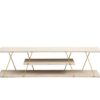 Hanah Home TV Stand Travertine Gold Canaz - Gold