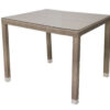 Kerti rattan asztal NAPOLI 80x80 cm-es (szürke-bézs)