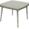 Kerti rattan asztal üveggel VICTORIA 100 x 100 cm (szürke)