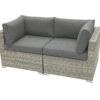 Rattan 2 darabos pad SEVILLE (szürke)