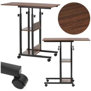 Springos mobil Íróasztal 73-85x40x80cm - Sötétbarna