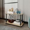 Hanah Home Coffee Table Oak Bookcase 2-Tiers Rect - Oak