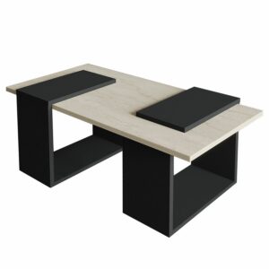 Hanah Home Coffee Table Travertine Anthracite Matris - Travertine...