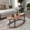 Hanah Home Dohányzóasztal Diófa Ellipszis Forma - Dió