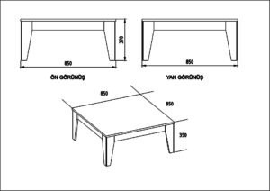 Hanah Home Dohányzóasztal Diófa Fekete Lorenz