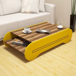 Hanah Home Dohányzóasztal Walnut Yellow Cool - Dió