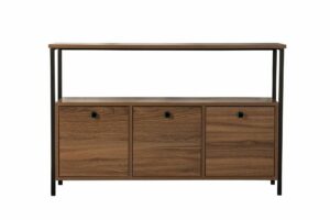 Hanah Home Konzol Walnut Black Solace - Venezia Walnut