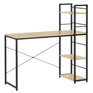 Springos polcos íróasztal 120x64x120cm - Világosbarna